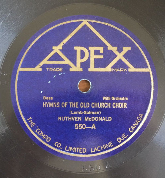 Ruthven McDonald : Hymns Of The Old Church Choir / Crossing The Bar (Shellac, 10")