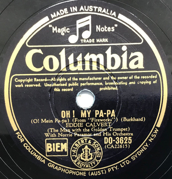 Eddie Calvert With Norrie Paramor And His Orchestra : Oh! My Pa-Pa / Mystery Street (Shellac, 10")