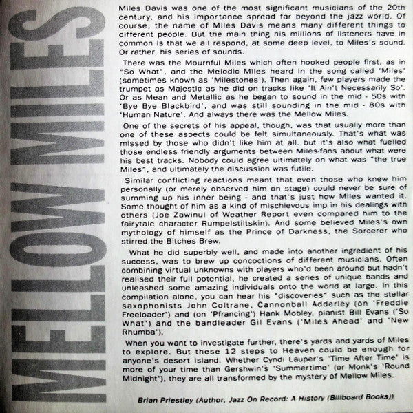 Miles Davis : Mellow Miles (CD, Comp, RP)