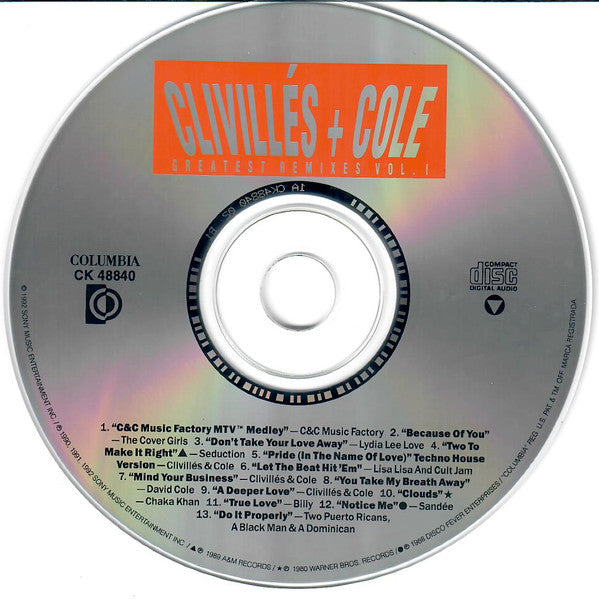 Clivillés + Cole* : Greatest Remixes Vol. 1 (CD, Comp)
