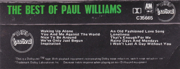 Paul Williams (2) : The Best Of Paul Williams (Cass, Comp)
