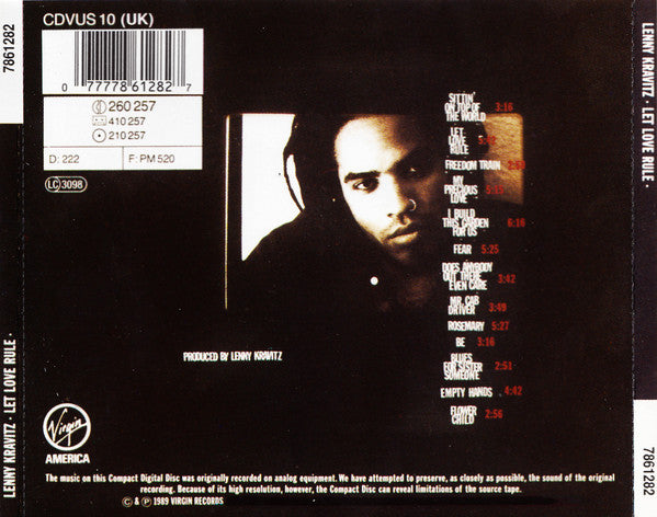 Lenny Kravitz : Let Love Rule (CD, Album, RP)