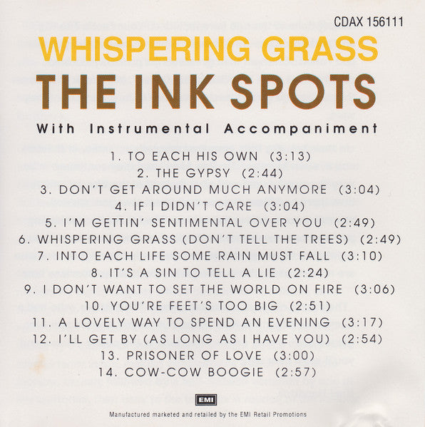 The Ink Spots : Whispering Grass (CD, Comp)