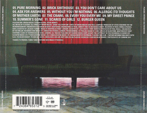 Placebo : Without You I'm Nothing (CD, Album)