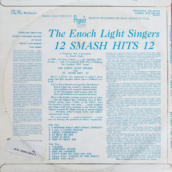 The Enoch Light Singers : 12 Smash Hits (LP, Album)