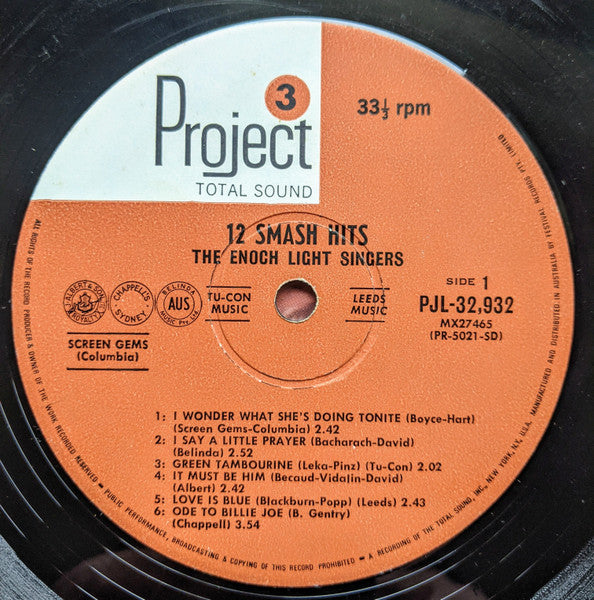 The Enoch Light Singers : 12 Smash Hits (LP, Album)