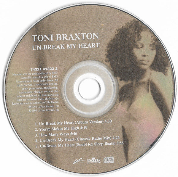 Toni Braxton : Un-Break My Heart (CD, Maxi)