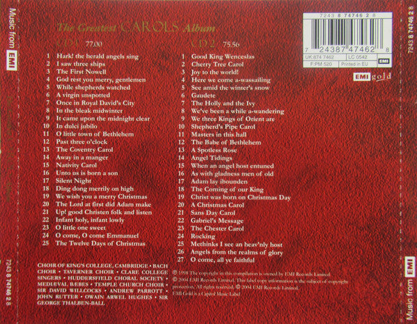 Various : The Greatest Carols Album (2xCD, Album)