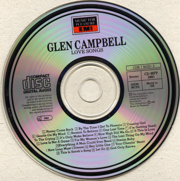 Glen Campbell : Love Songs (CD, Comp)