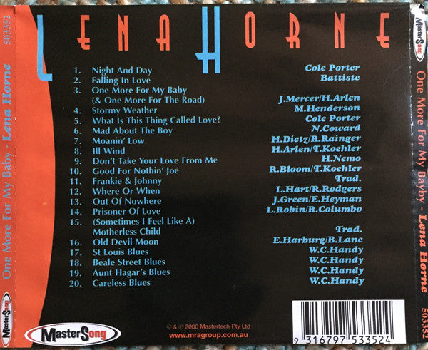 Lena Horne : One More For My Baby (CD, Comp)