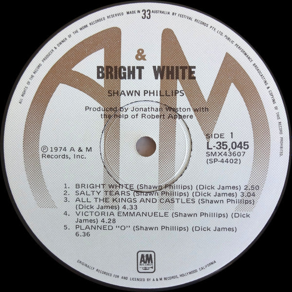 Shawn Phillips (2) : Bright White (LP, Album)