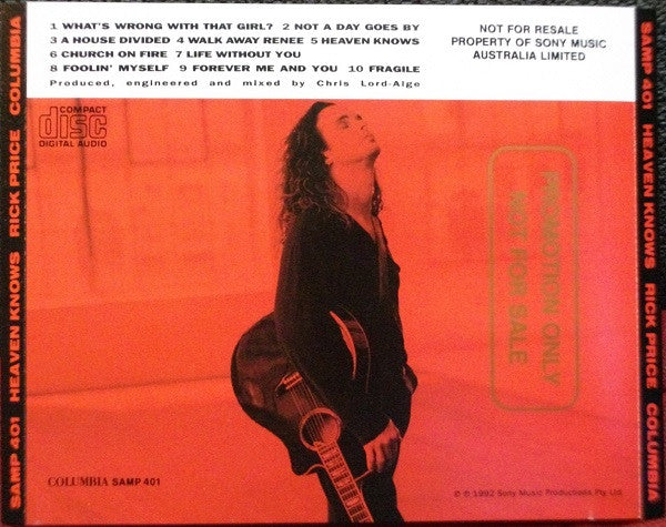 Rick Price : Heaven Knows (2xCD, Album, Ltd, Promo)