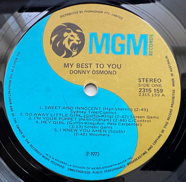 Donny Osmond : My Best To You (LP, Comp)