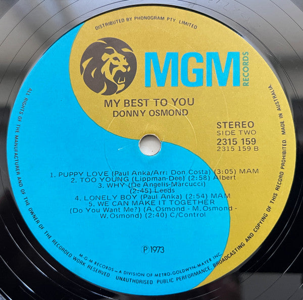 Donny Osmond : My Best To You (LP, Comp)
