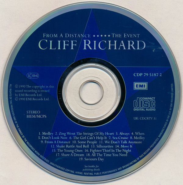 Cliff Richard : From A Distance: The Event (CD, Album)