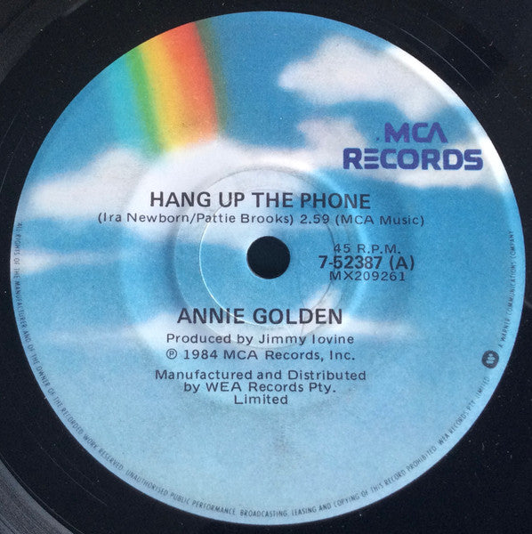 Annie Golden / Ira Newborn And The Geeks* : Hang Up The Phone / Geek Boogie (7", Single)