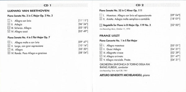 Ludwig van Beethoven, Franz Liszt, Arturo Benedetti Michelangeli : Michelangeli In Bonn (2xCD, Comp, Mono)