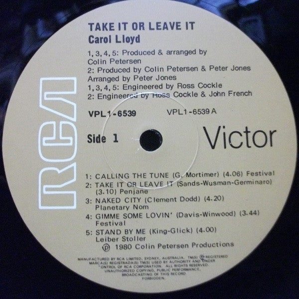 Carol Lloyd (2) : Take It Or Leave It (LP, Album)