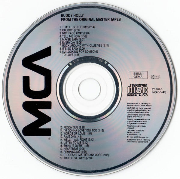 Buddy Holly : From The Original Master Tapes (CD, Comp, RM)