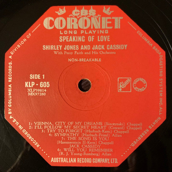 Shirley Jones (2) and Jack Cassidy : Speaking Of Love (LP, Album, Mono)