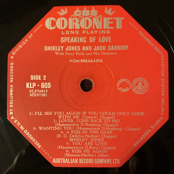 Shirley Jones (2) and Jack Cassidy : Speaking Of Love (LP, Album, Mono)