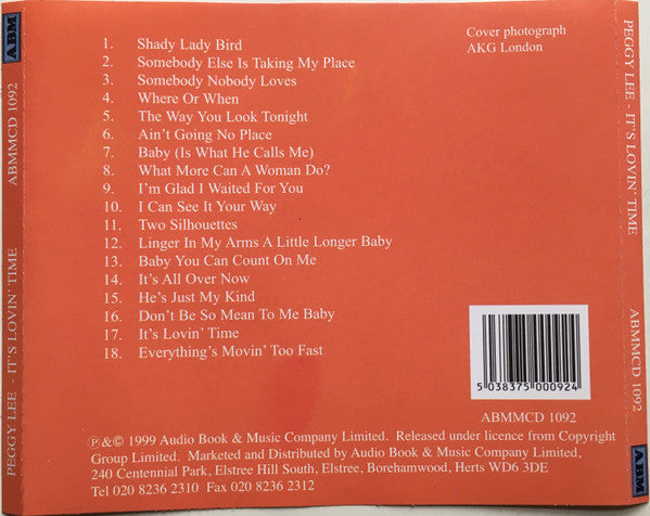 Peggy Lee, Benny Goodman & His Orchestra*, Dave Barbour's Orchestra*, Charles Wolcott's Orchestra*, Benny Goodman & His Sextet* : It's Lovin' Time (CD, Album, Comp)