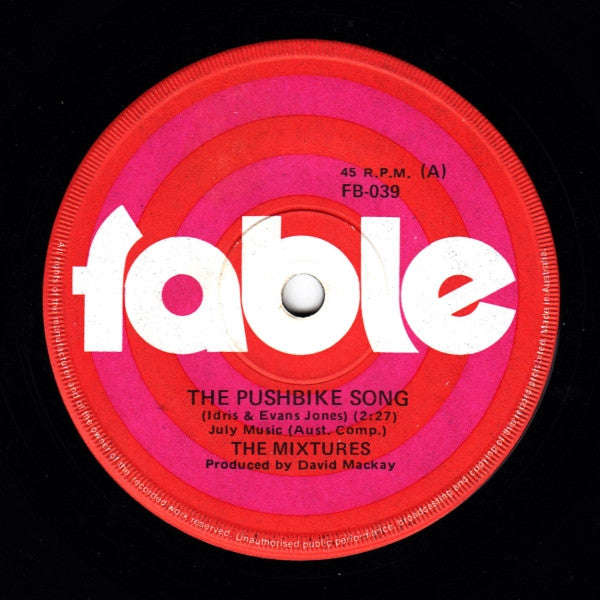 The Mixtures : The Pushbike Song (7", Single, Mono)