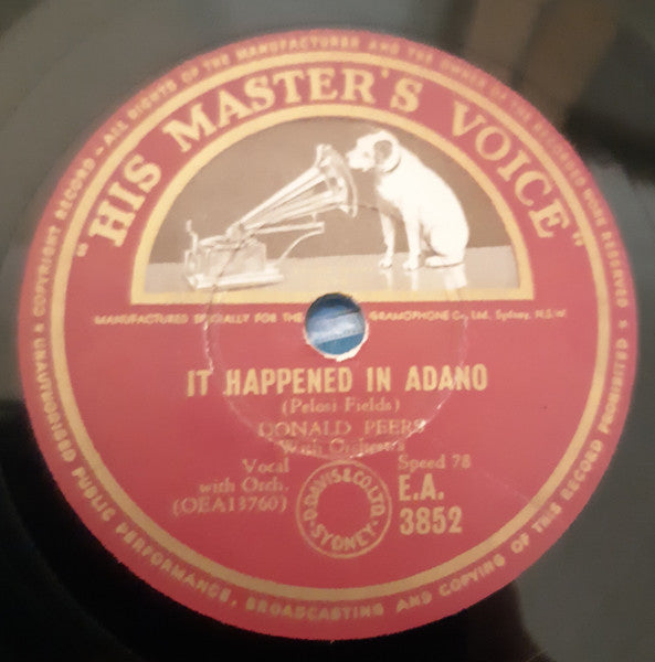 Donald Peers : It Happened In Adano / Twelfth Street Rag (Shellac, 10")