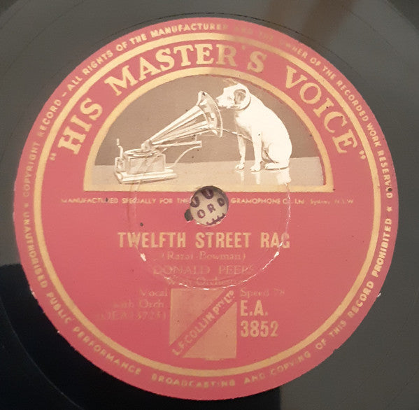 Donald Peers : It Happened In Adano / Twelfth Street Rag (Shellac, 10")