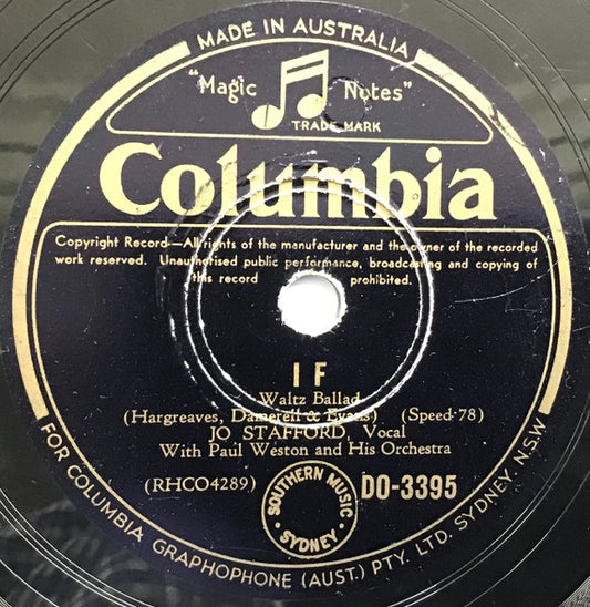 Jo Stafford : If / Tennessee Waltz (Shellac, 10")