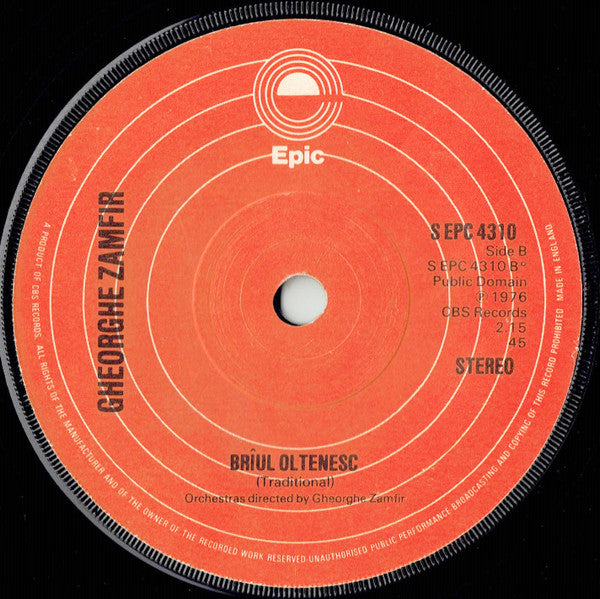 Gheorghe Zamfir : The Light Of Experience (Doina De Jale) (7", Single, RE, Ora)