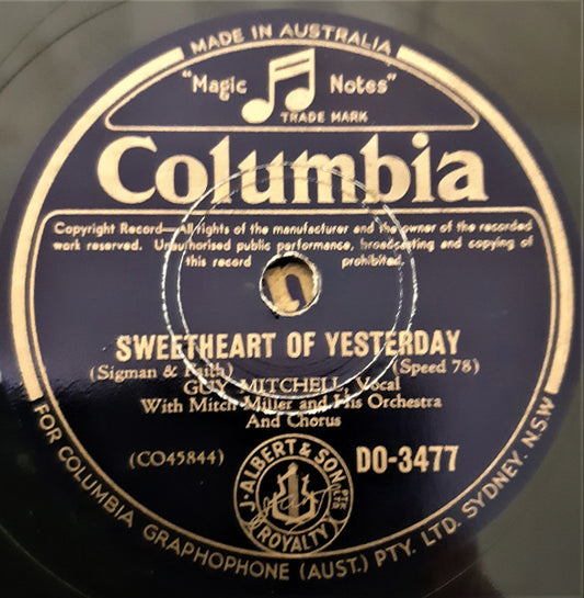 Guy Mitchell : Sweetheart Of Yesterday / There's Always Room At Our House (Shellac, 10")