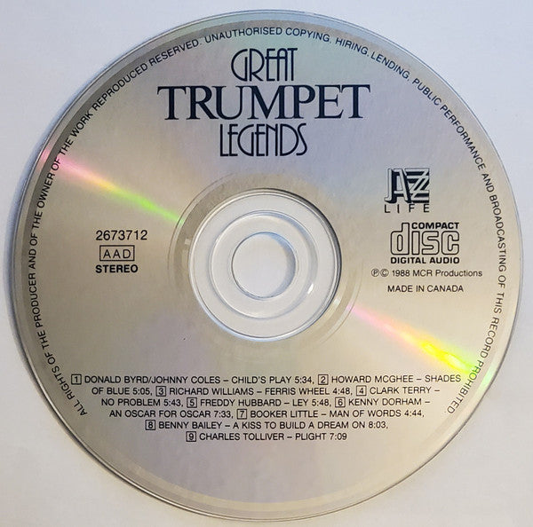 Various : Great Trumpet Legends (CD, Comp)