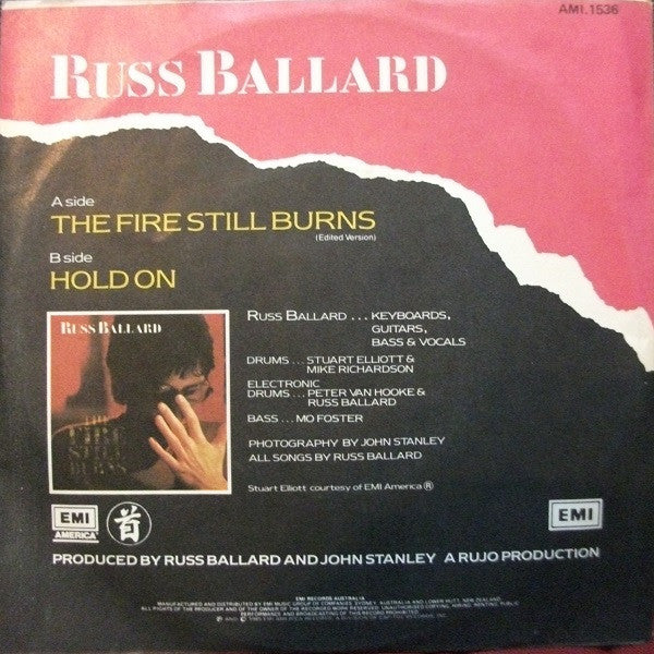 Russ Ballard : The Fire Still Burns (7", Single, Promo)