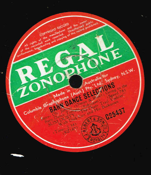 Slim Dusty : Since The Bushland Boogie Came This Way / Barn Dance Selections (Shellac, 10")