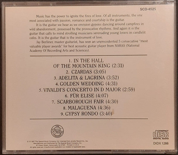 Jay Berliner : Romantic Guitars - Jay Berliner With Strings, Woodwinds And Percussion (CD)