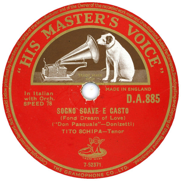 Tito Schipa : Questa O Quella / Sogno Soave E Casto (Shellac, 10", RP, DT)