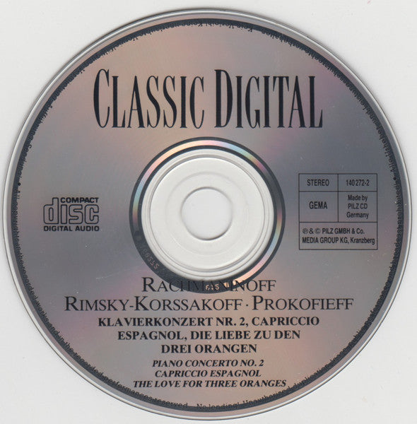 Various : Rachmaninoff, Rimsky-Korssakoff, Prokofieff / Klavierkonzert Nr. 2, Capriccio, Espagnol, Die Liebe Zu Den Drei Orangen (CD, Album)