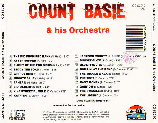Count Basie & His Orchestra* : The Music Of Neal Hefti & Benny Carter (CD, Comp)