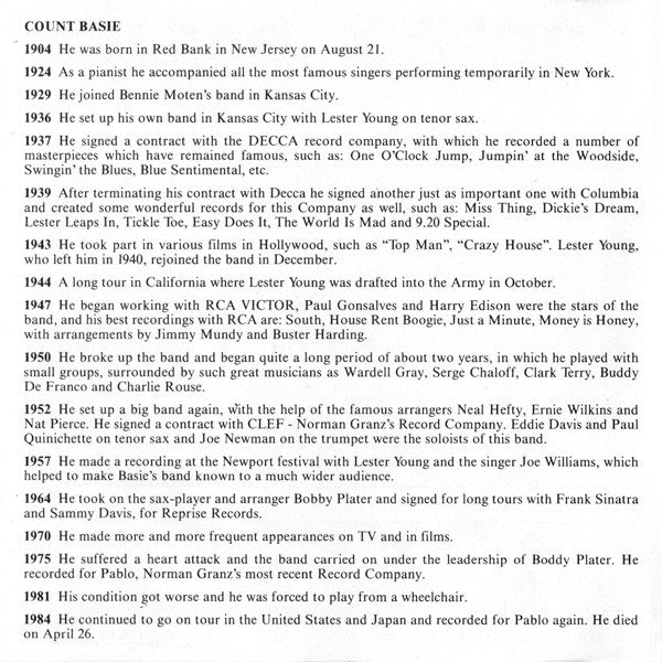 Count Basie & His Orchestra* : The Music Of Neal Hefti & Benny Carter (CD, Comp)