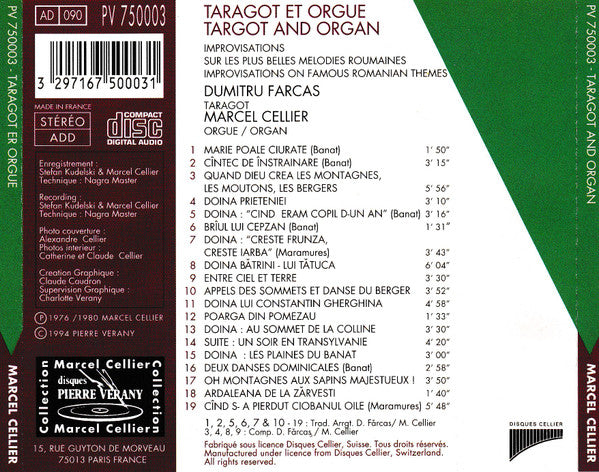 Dumitru Farcas*, Marcel Cellier : Taragot Et Orgue (CD, Comp)