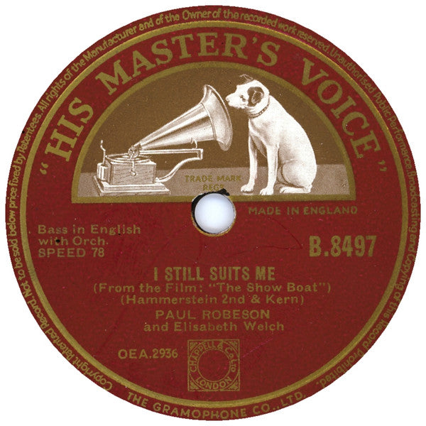 Paul Robeson : Ol' Man River / I Still Suits Me (Shellac, 10", RP, N)