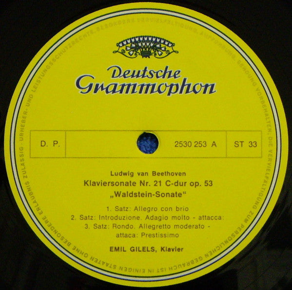 Ludwig van Beethoven - Emil Gilels : Waldsteinsonate, Op. 53 / Sonate Nr. 28, Op. 101 (LP, Jän)