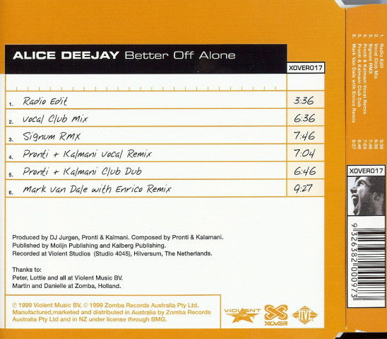 Alice Deejay : Better Off Alone (CD, Single)