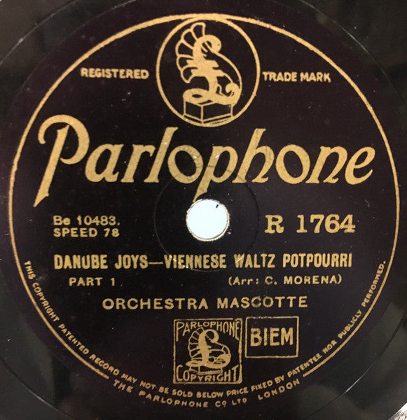 Orchestra Mascotte : Danube Joys - Vienesse Waltz Potpourri (Shellac, 10")