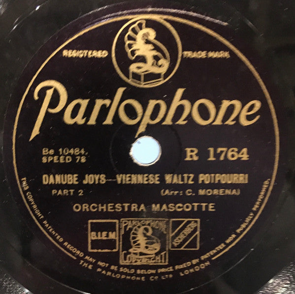 Orchestra Mascotte : Danube Joys - Vienesse Waltz Potpourri (Shellac, 10")