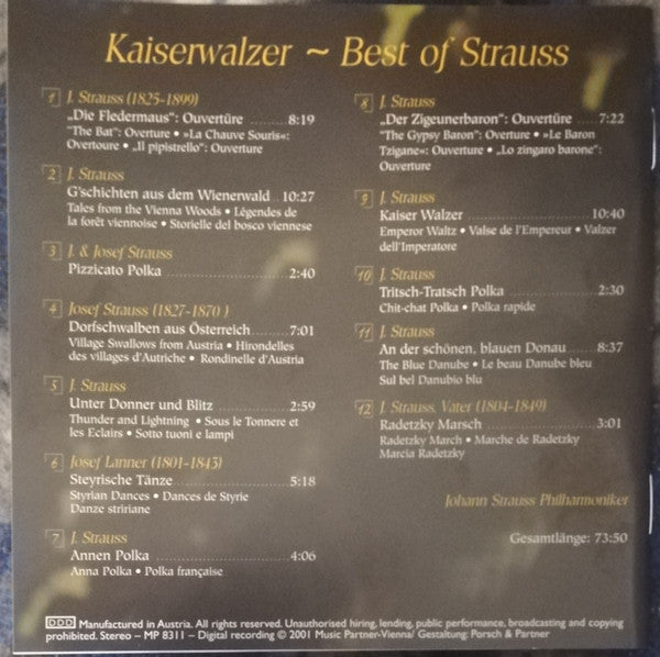 Johann Strauss Philharmoniker : Kaiserwalzer - Best Of Strauss (CD, Comp)