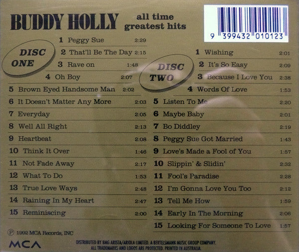 Buddy Holly : All Time Greatest Hits (2xCD, Comp)
