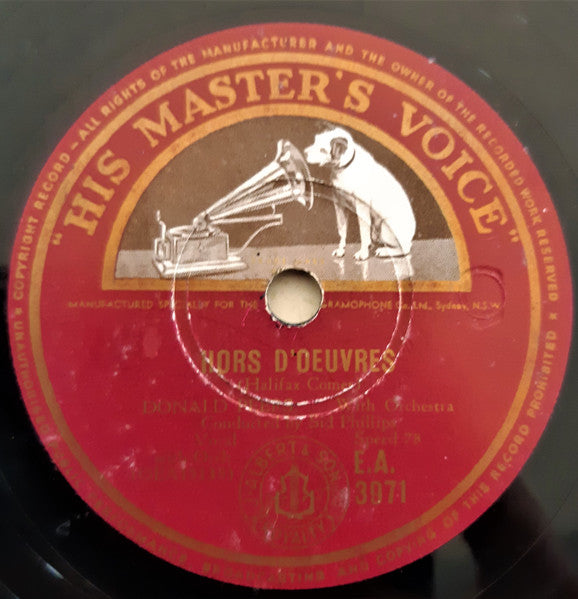 Donald Peers : Me And My Imagination / Hors D'oeurves (Shellac, 10")