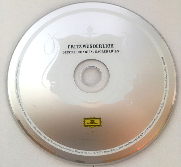 Fritz Wunderlich : Sacred Arias. Geistliche Arien (CD, Comp, Mono)